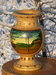 ваза из липы( инкрустация-дуб, роспись маслом)